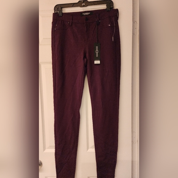 Liverpool New Skinny Ponte Knit Stretch pant in Aubergine - Picture 5 of 16
